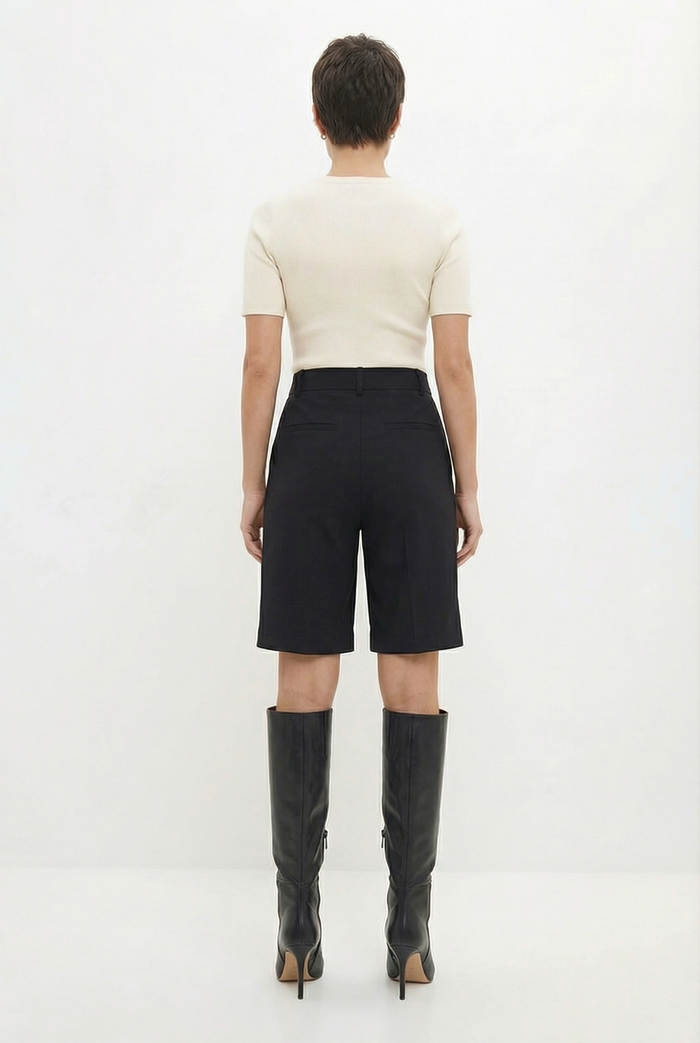 Timeless Black Leather Knee-High Boots - Black