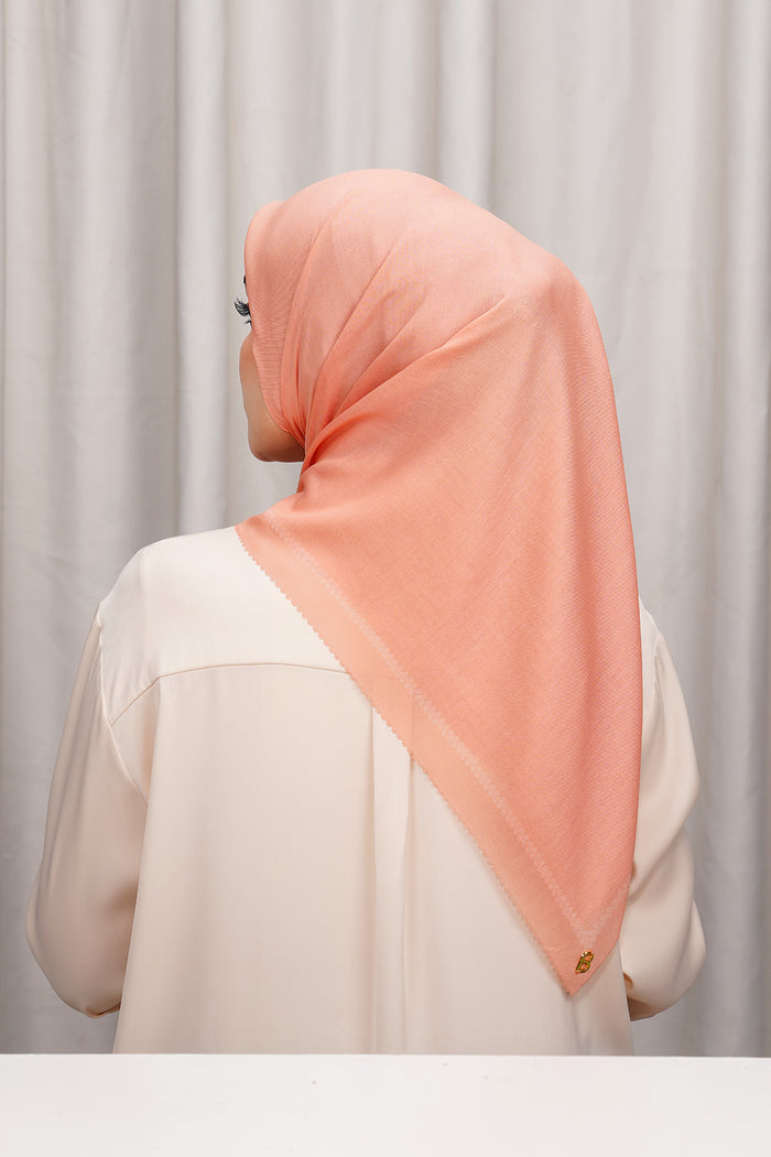 today's scarf in peach by buttonscarves back view