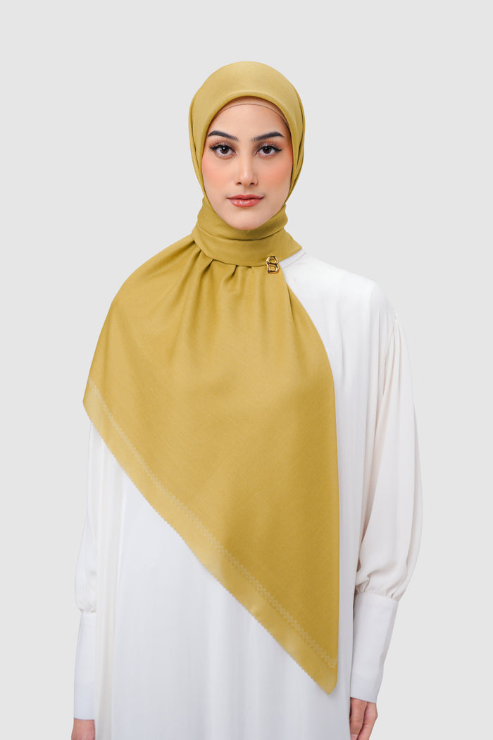 today's scarf xl in honey by buttonscarves front view