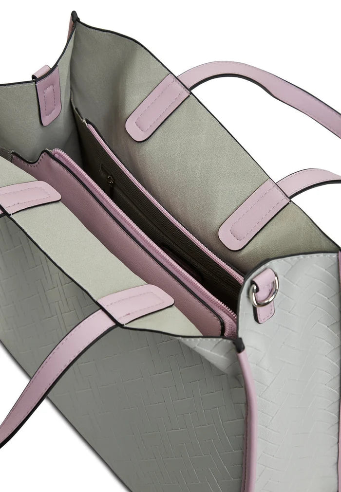A trendy grey tote bag, perfect for everyday chic style.