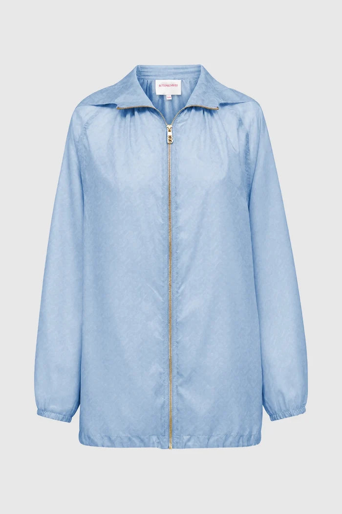 tropical26 hooded jacket in blue by buttonscarves