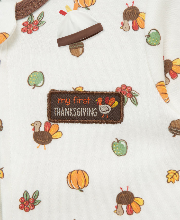 Turkey Zip Footie & Hat (NB-9M) - Little Me