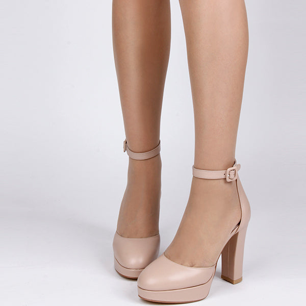 *UK size 2 - BO - High  nude leather, 10/2cm heels
