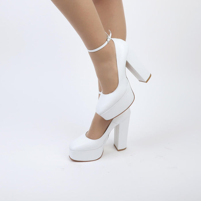 *UK size 2 - CIMA - white, 12/2.5cm heels
