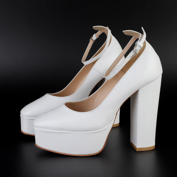 *UK size 2 - CIMA - white, 12/2.5cm heels