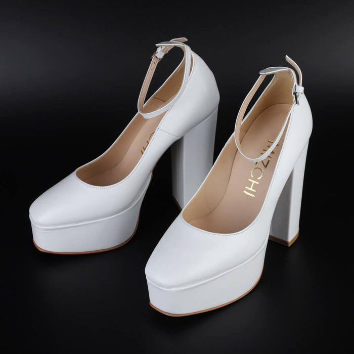 *UK size 2 - CIMA - white, 12/2.5cm heels
