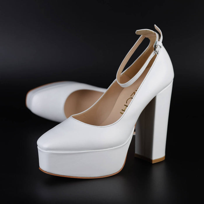 *UK size 2 - CIMA - white, 12/2.5cm heels