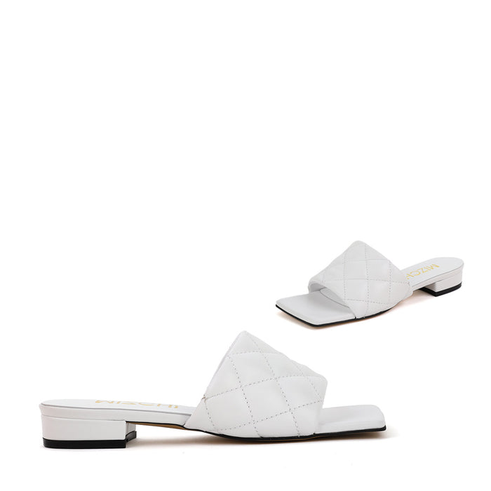 *UK size 2.5 - Aqui - white, 2cm heels
