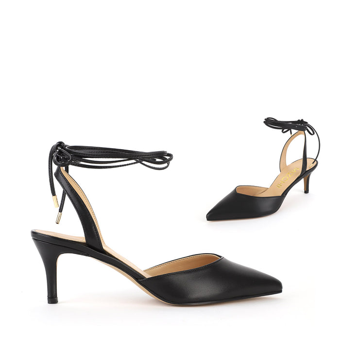 *UK size 2.5 - ARKAY - black leather, 6cm heels