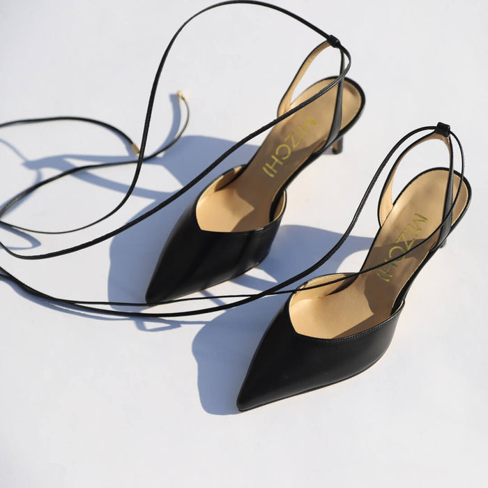 *UK size 2.5 - ARKAY - black leather, 6cm heels