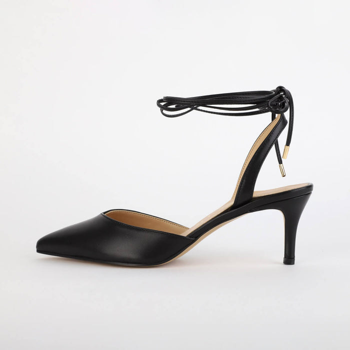*UK size 2.5 - ARKAY - black leather, 6cm heels
