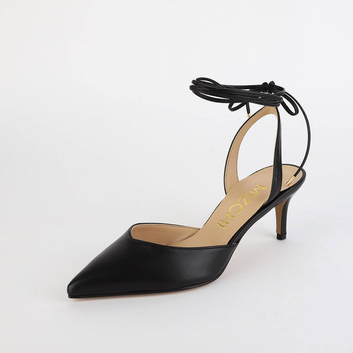 *UK size 2.5 - ARKAY - black leather, 6cm heels
