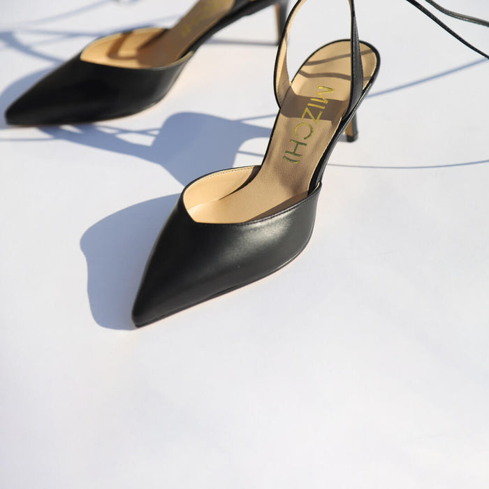 *UK size 2.5 - ARKAY - black leather, 6cm heels