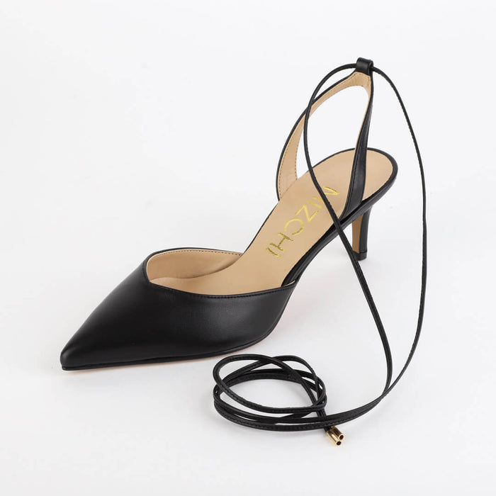 *UK size 2.5 - ARKAY - black leather, 6cm heels