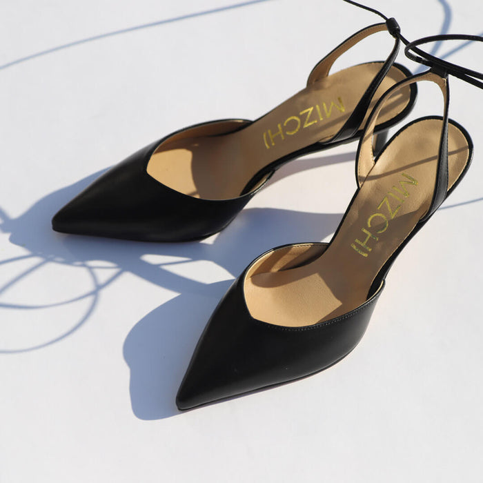 *UK size 2.5 - ARKAY - black leather, 6cm heels
