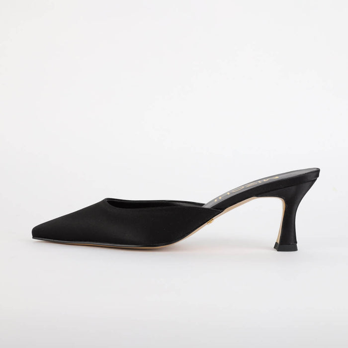 *UK size 2.5 - CLEO - black satin, 6cm heels