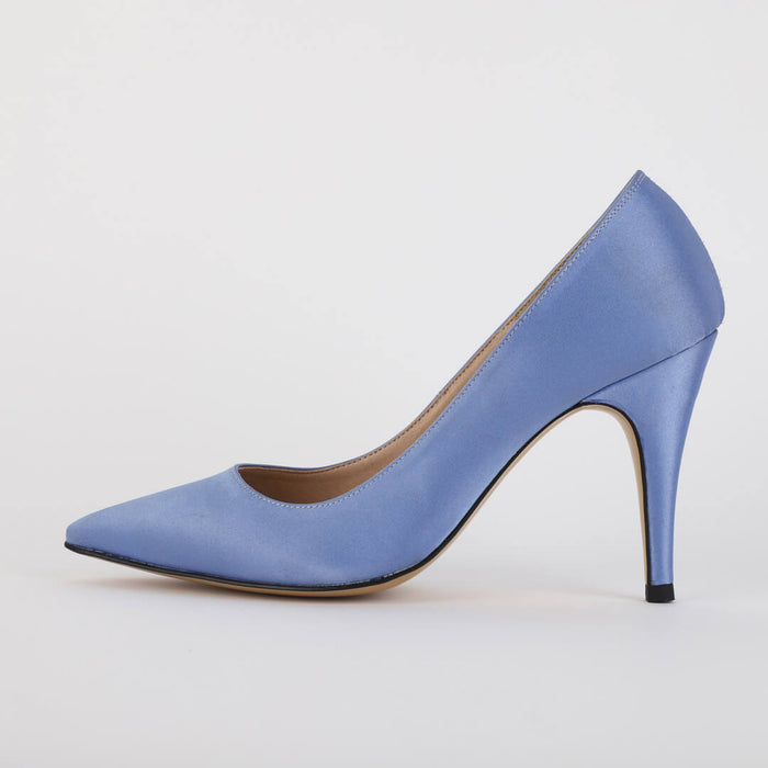 UK size 2.5 - KIBON - beige satin, 9cm heels