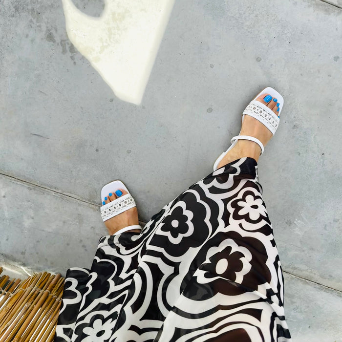 *UK size 2.5 - SELLY SUMMER - white, 1.5cm heels