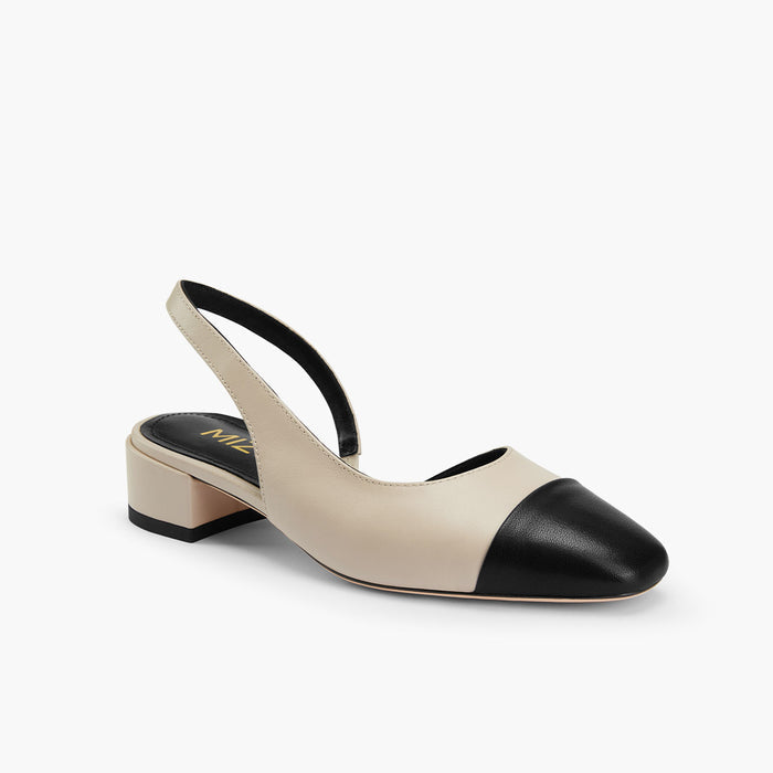 *UK size 3 - Contessa - Beige Leather, 3.5cm heels (production sample)