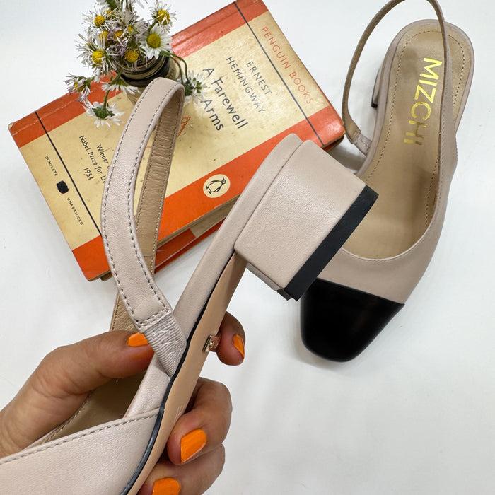 *UK size 3 - Contessa - Beige Leather, 3.5cm heels (production sample)