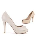 *UK size 3 - HINT LEATHER - ivory leather, 8/1cm heels