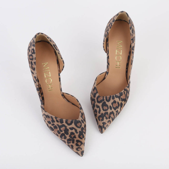 *UK size 3 - MAINZE - leopard suede, 6cm heels