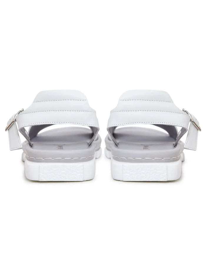 A stylish pair of urban platform sandals in white, perfect for trendy women looking for fashionable footwear.