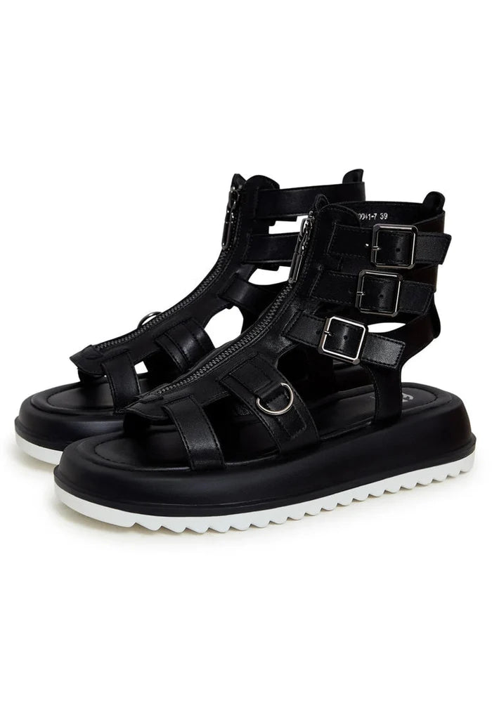 A pair of stylish urban platform sandals featuring a bold design with chunky heels, perfect for adding a chic touch to any outfit.