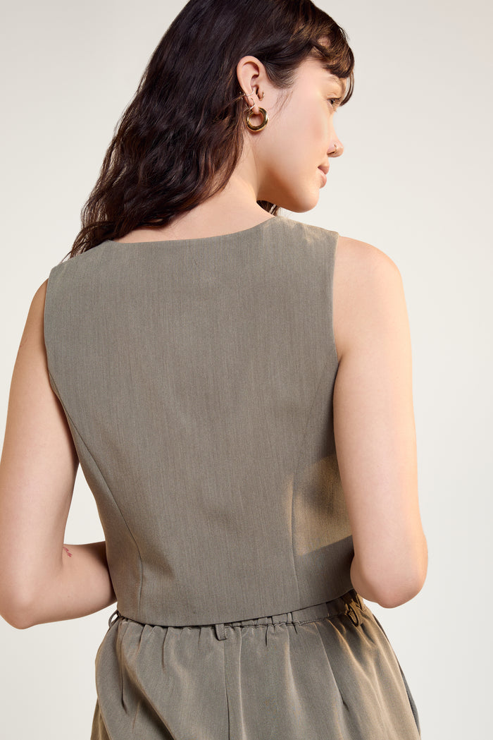 V-Neck Fitted Vest - 3021