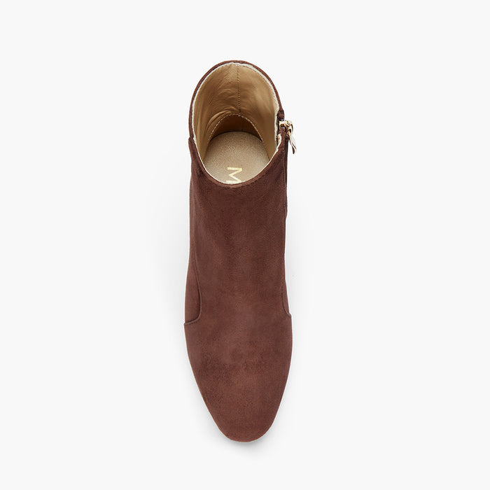 VALERIE - brown suede mid-heel ankle boots