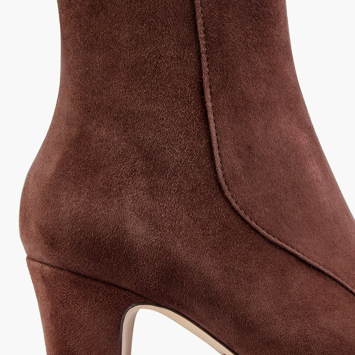 VALERIE - brown suede mid-heel ankle boots