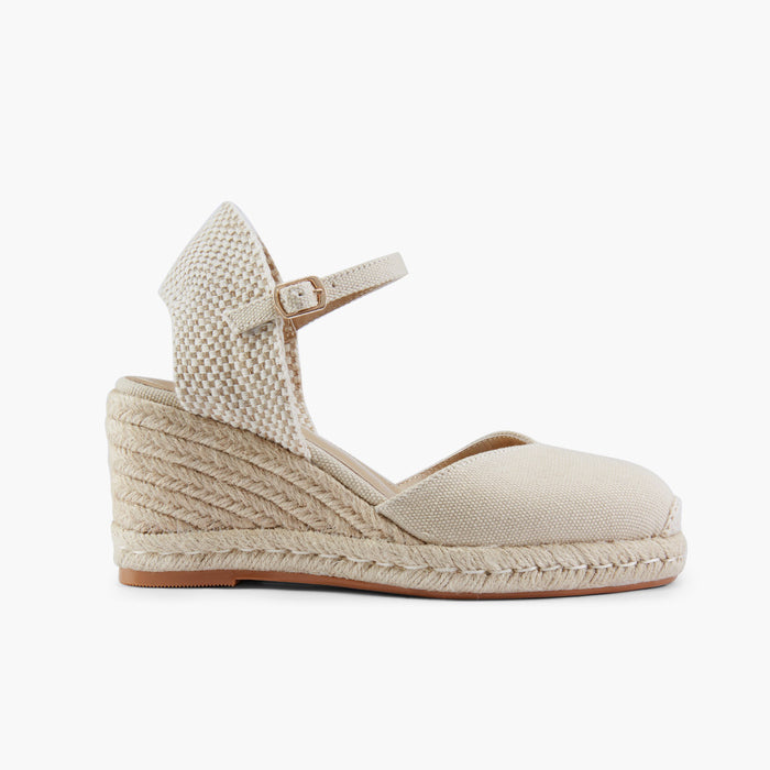 VITTORIA - beige ankle strap espadrilles