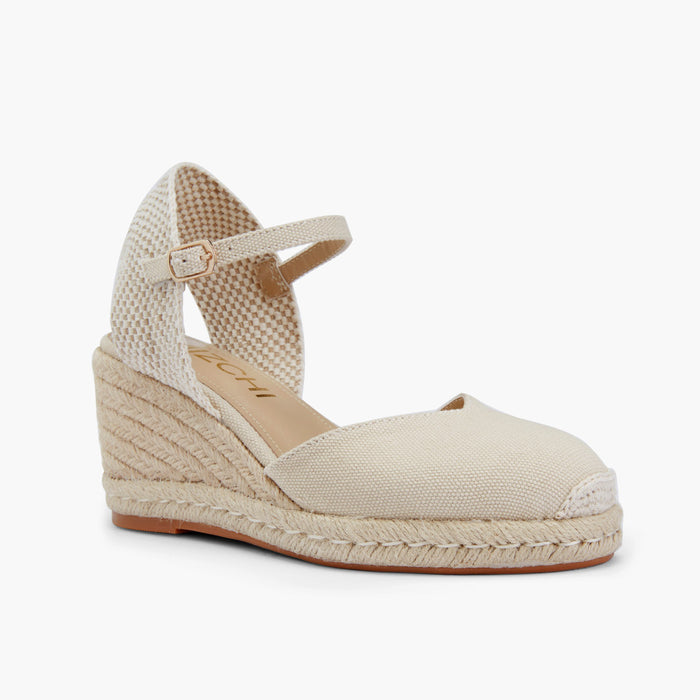 VITTORIA - beige ankle strap espadrilles