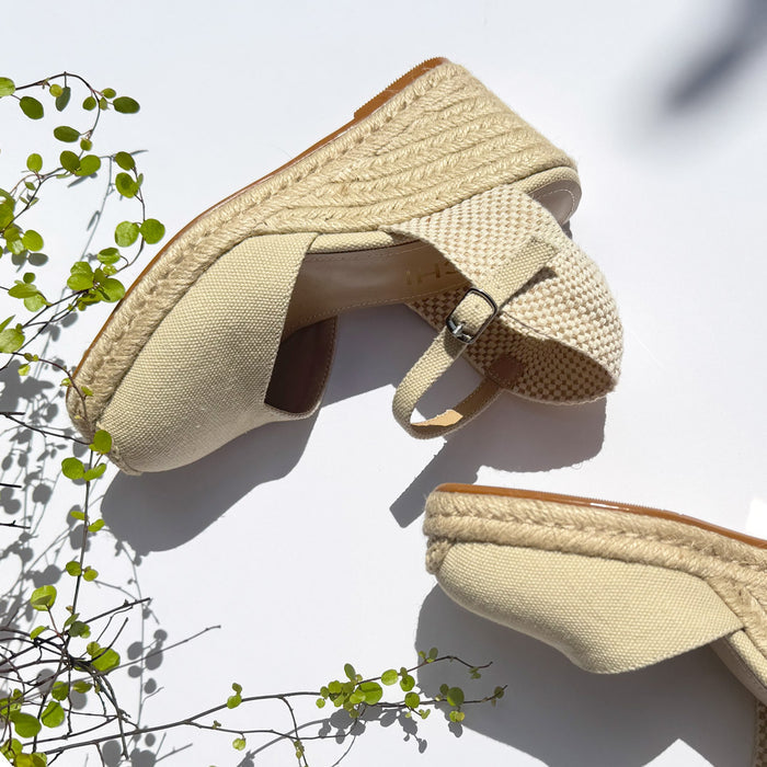 VITTORIA - beige ankle strap espadrilles