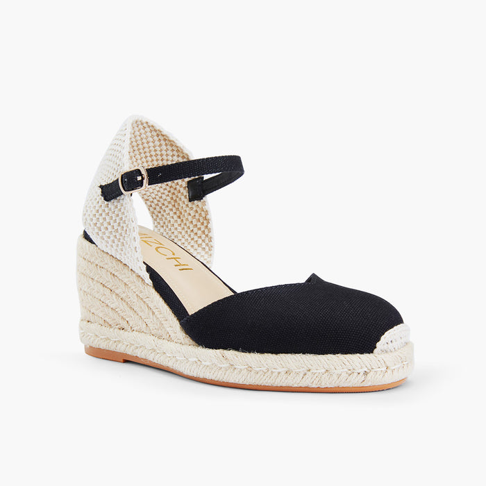 VITTORIA - black ankle strap espadrilles