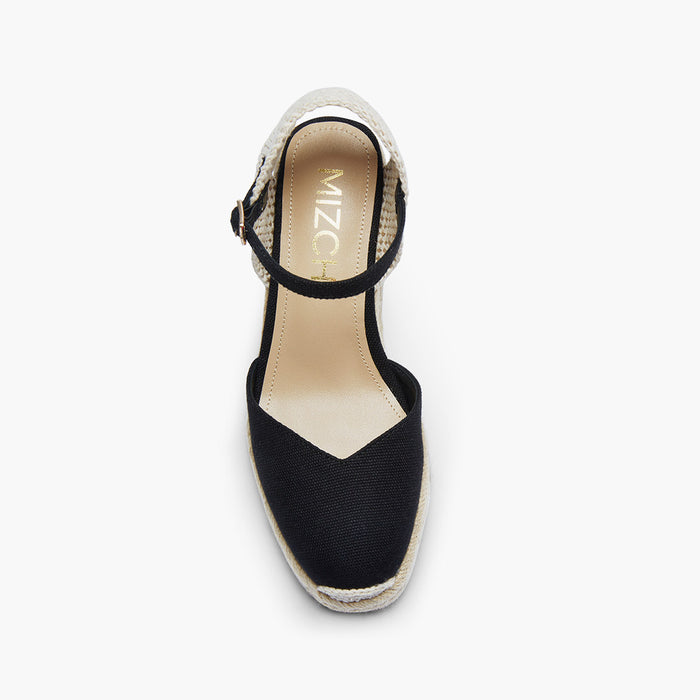 VITTORIA - black ankle strap espadrilles