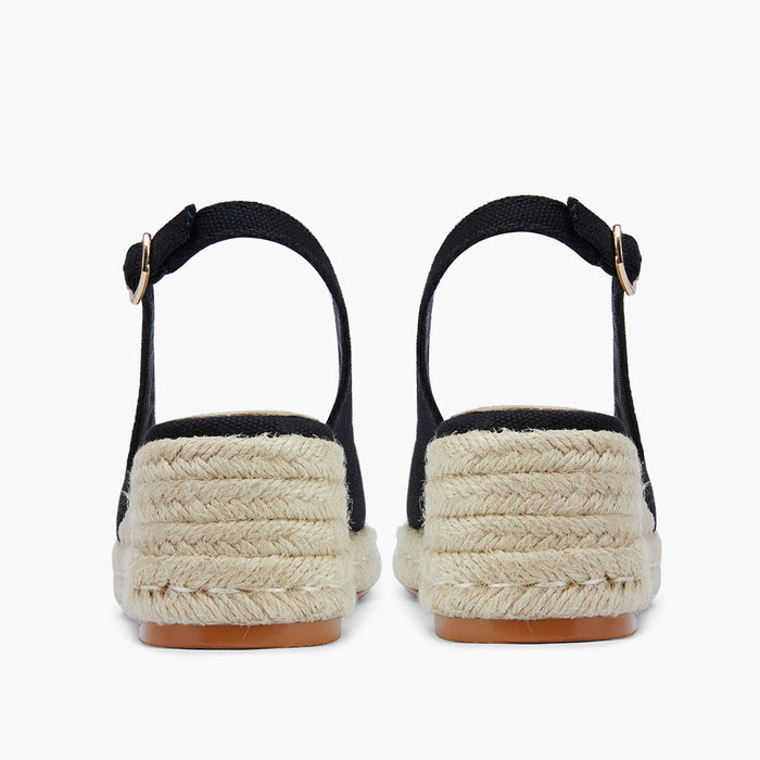 VITTORIA - black ankle strap espadrilles