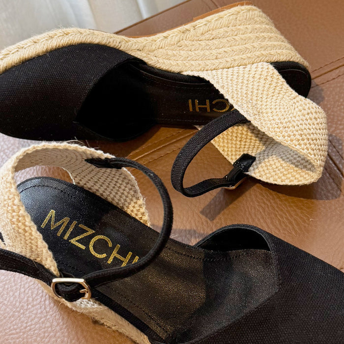 VITTORIA - black ankle strap espadrilles