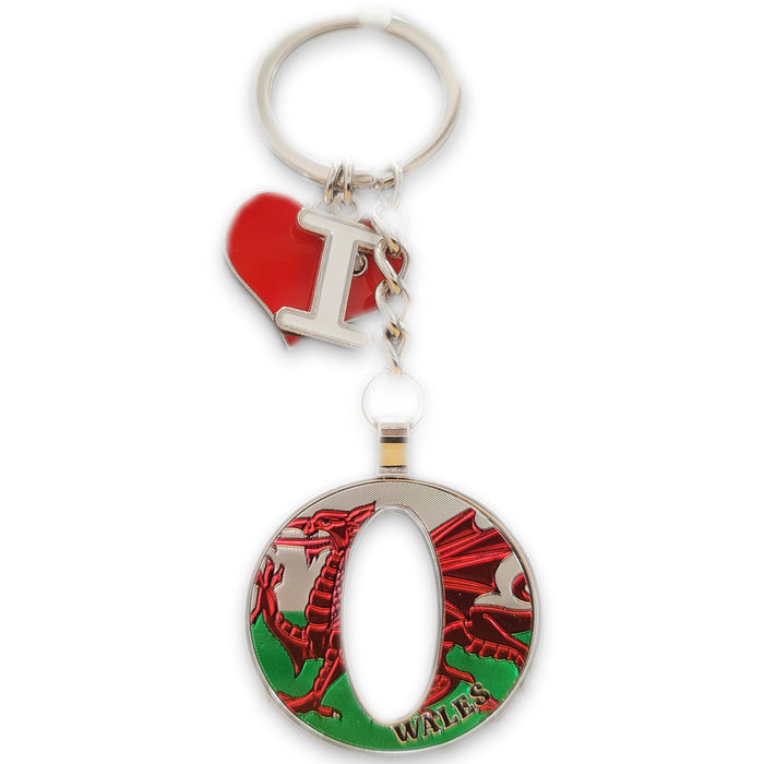 Wales Alphabet Keyring | Personalised Initial Keychain with Welsh Red Dragon & Flag Design | Durable, Stylish & Lightweight Souvenir | Perfect Everyday Accessory & Gift for All Ages