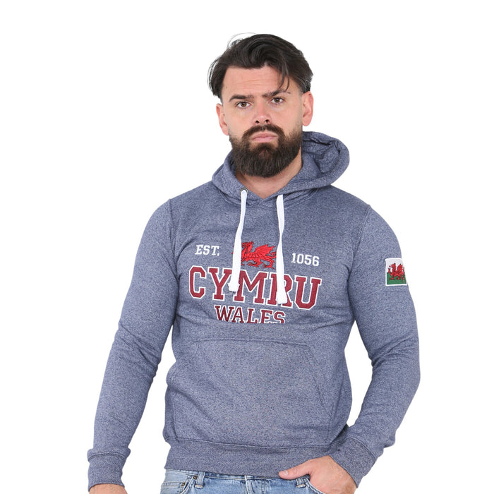 Wales Cymru 1056 Hoodie | Stylish Supporters Pullover Hoodie with Welsh Dragon & Cymru Print | Warm, Durable & Comfortable Cotton Blend Sweatshirt | Casual Streetwear & Rugby Fan Hoodie for All Ages