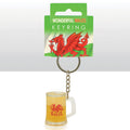 Wales Dragon Mini Tankard Liquid Filled Keyring 0012