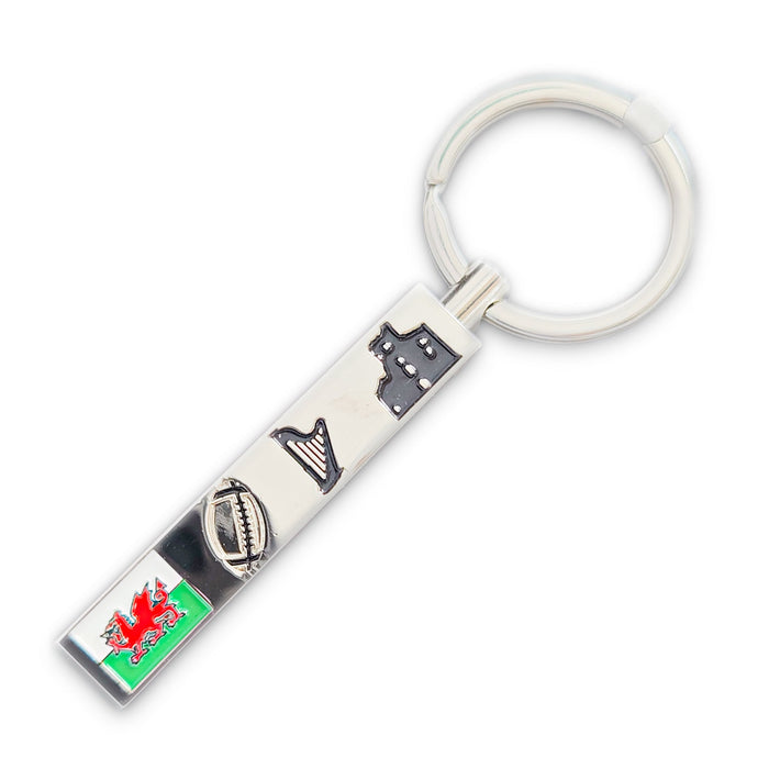 Wales Rugby Mini Bottle Opener Keyring (KY005) | Compact & Durable Metal Keychain with Rugby Design | Practical Everyday Accessory, Souvenir & Gift for Welsh Fans, Travellers & Collectors