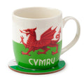 Welsh Dragon Wales (Cymru) Souvenir Porcelain Mug & Coaster Set 006