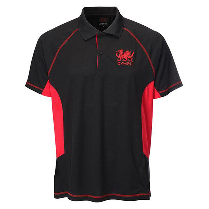 Welsh Koo Cooldry Black Polo Shirt