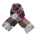 Welsh Woollens 100% Lambswool Scarf Checkers - Burgundy