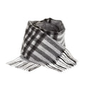 Welsh Woollens 100% Lambswool Scarf Chequer Tartan Dk Grey