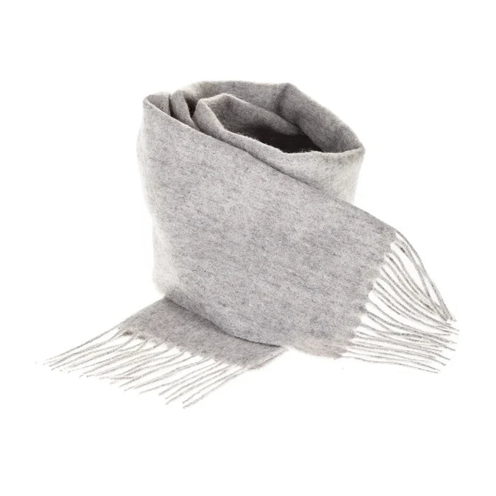 Welsh Woollens 100% Lambswool Scarf Oyster Grey