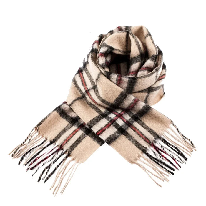 Welsh Woollens 100% Lambswool Scarf Thomson Light Beige