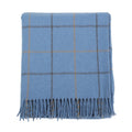 Welsh Woollens Recycled Wool Tartan Blanket Throw – Sky Blue Check | Eco-Friendly Wool Blend Blanket | Soft, Warm & Durable | Perfect for Sofa, Bed, Picnics, Travel & Sustainable Welsh Heritage Gift