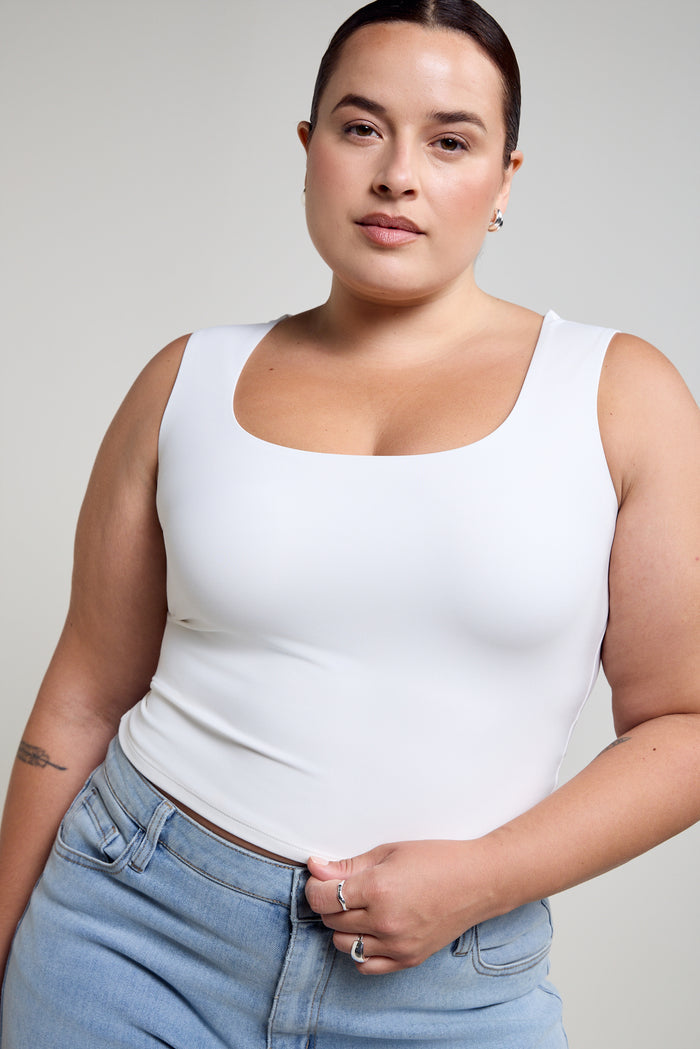 Wide Strap Fitted Tank Top - 9205